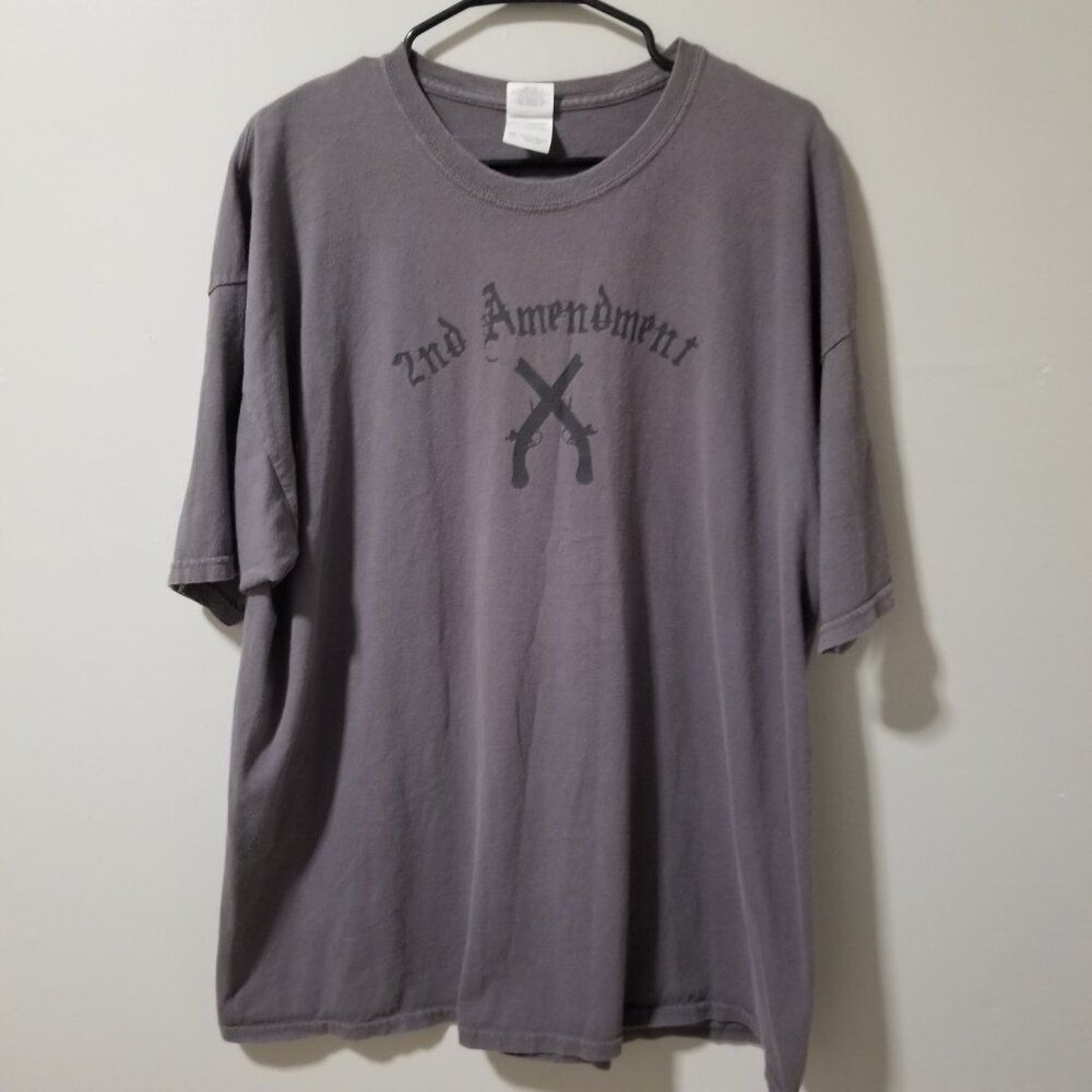 2nd Amendment T Shirt Men's 2XL Gray Short Sleeve